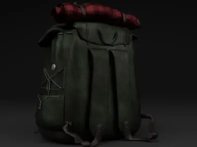 Low Poly Gameready Backpack Low-poly 3D model