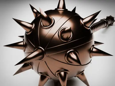 Battle mace high-poly model for 3D printing and CNC machines  3D print model