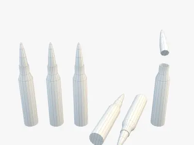 Lapua Magnum Low Poly bullet Free low-poly 3D model