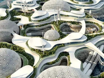 Future City architecture Eco energy 3D model