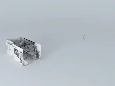 Workshop 4 empty room with person in it 3D model