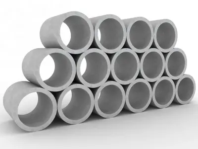 Concrete Pipes Stack 3D model
