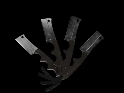 Cleaver Meat Knife Old 3D model