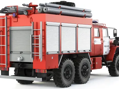 Ural 5557 AC-6-40 fire truck 2021 3D model