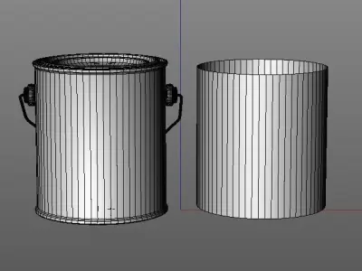 One pint paint can  with metal handle 3D model