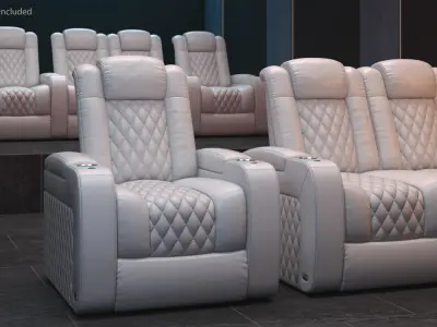  White Home Theater Chair 