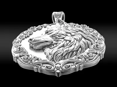 Wolf Pendant 3D print model