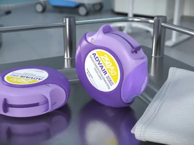 Advair Diskus Dry Powder Inhaler Purple 3D model