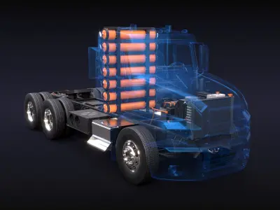  Hydrogen Semi-Truck Chassis X-Ray 
