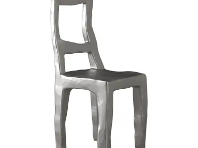 Modern Sculptural Metal Chair - Artistic Industrial Design 3D model purchase