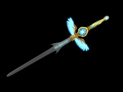 Angel sword Low-poly 3D model purchase