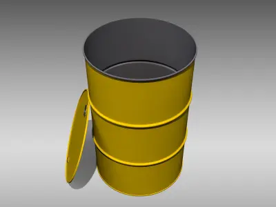 Oil Barrel Low-poly 3D model 16