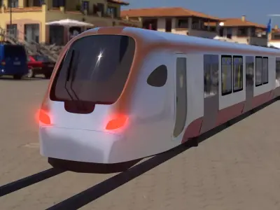 modern train Low-poly 3D model