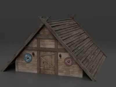 Viking building KitBash 3D model