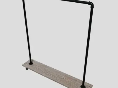 Clothes Rack 2  Low-poly 3D model
