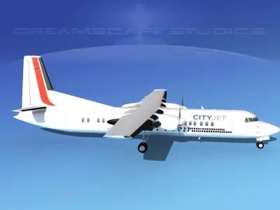 Fokker F-60 CityJet 3D model