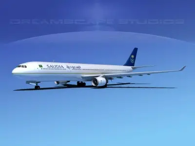Airbus A330-300 Saudi Airlines 3D model