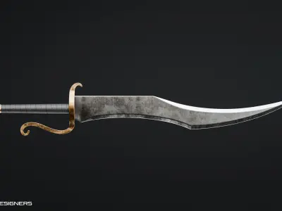 Arabian Scimitar Blade - Curved Sword 3D model