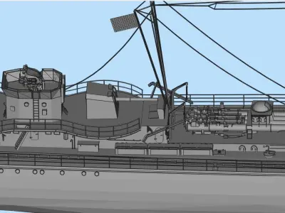 Destroyer Low-poly 3D model