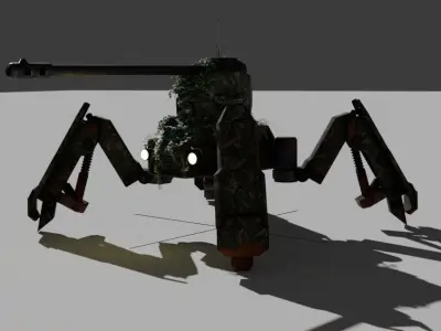 gaming tank  low polygon 3D print model