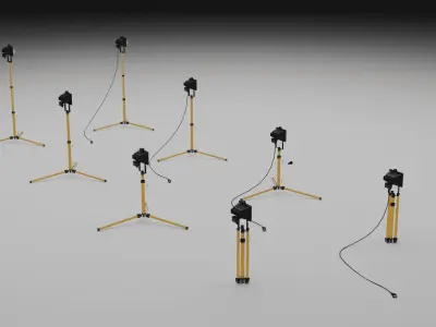 Construction Halogen Lamp Low-poly 3D model