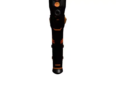 Cybernetic Pistol Orange Accents 3D model