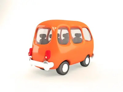 minibus Low-poly 3D model purchase