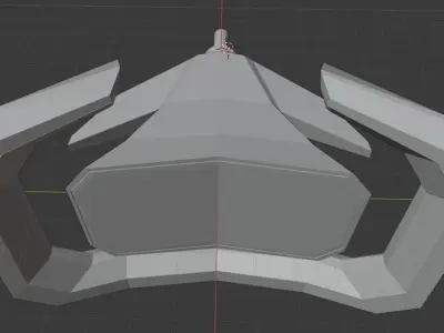 Futuristic car steering design concept 3D model Low-poly 3D model