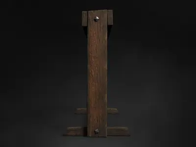 Medieval Sword Holder AAA Wooden Weapon Stand Low-poly 3D model