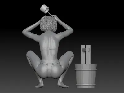 JAPAN WOMAN TAKE A SHOWER 3 3D print model
