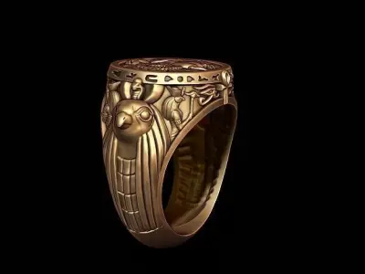 Horus Anubis ring 3D print model