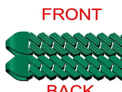 5 SIZE SPIRAL 2 in 1 ANTIQUE CUBAN CHAIN OR BRACELET 3D Model Pack