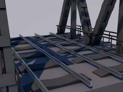Railway bridge C4D 3D model