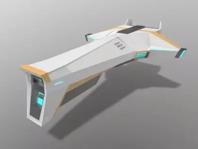 Sci-fi Space Aircraft SA-1 Low-poly 3D model