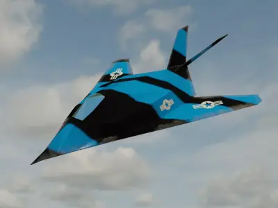 Low poly F117-A BLUE Low-poly 3D model