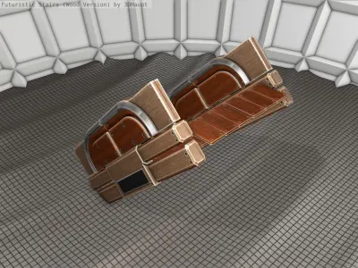 Wood Stairs Construction Element 23 Low-poly 3D model