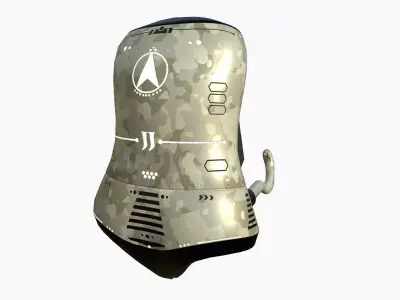 Jetpack J10 Desert Camouflage - SciFi Character Design Low-poly 3D model