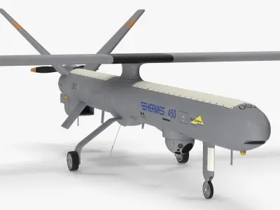 Hermes 450 Multi-Role High Performance Tactical UAS 3D model