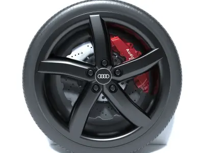 Audi Sport Whell and Rim 3D Model Ready For Render 3D model