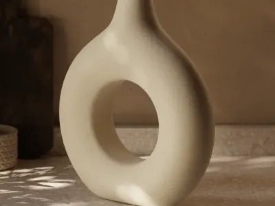  Abstract Circular Ceramic Vase Model 