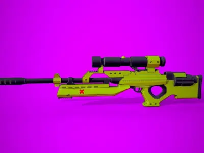 VC32 LOWPOLY fortnite sniper rifle Low-poly 3D model