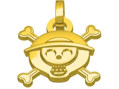Pirate Skull Plaine Pendant 3D print model