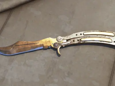 Butterfly knife CSGO desert life  Low-poly 3D model