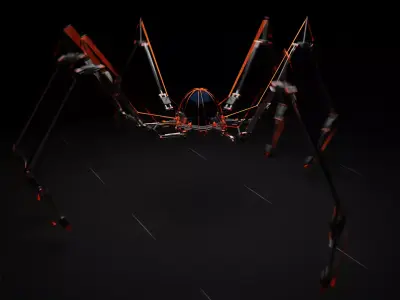 Sci-fi Spider Robot Low-poly 3D model