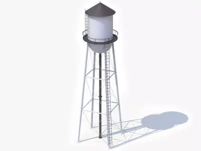 WaterTower PBR Low-poly 3D model