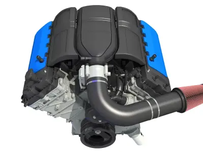 V8 Engine 3D model 3