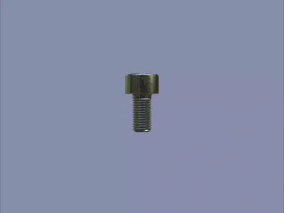 Steel Stained M4 Bolt Allen Cap with PBR 4K Textures 3D model