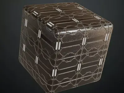 Sci-Fi Circular Perforated Metal Floor PBR Seamless Texture