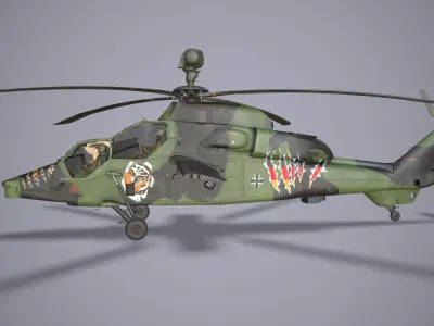  EC-665 Tiger HAC Germany Complex Animation Low-poly 3D model