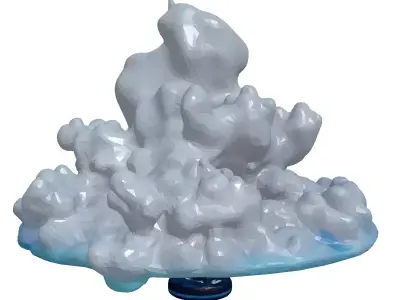 Futuristic Cloud Data Platform 3D model